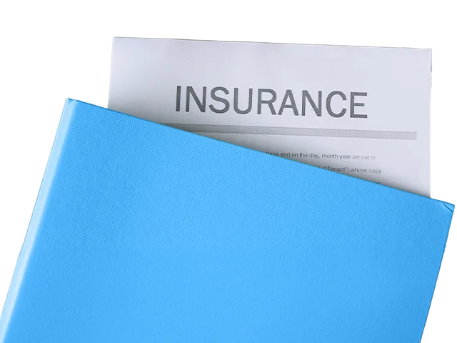 Hail estimate document in a blue folder